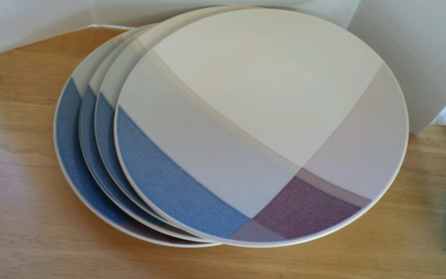 Mikasa High - Fired Iron Stone Color Canvas 4 Dinner Plates CW417 - Picture 2 of 3