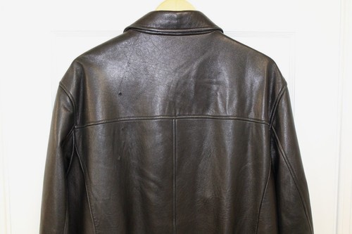 Cappotto giacca uomo Roundtree & Yorke taglia L vera pelle di agnello nero zip - Foto 8 di 12