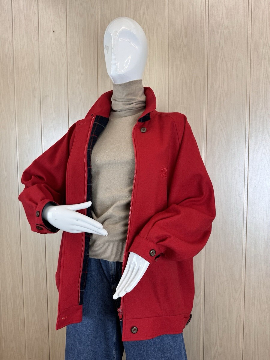 Burberrys Vintage Red Bomber Jacket Wool Check Size S-M | eBay
