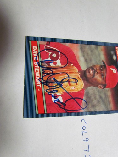 1986 Donruss Dave Stewart Signed Baseball Card 2 - Picture 2 of 3