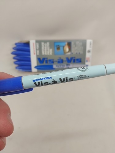 Box of GREEN Vis-A-Vis Vintage Wet-Erase Overhead Projector Transparency Markers - Picture 5 of 10