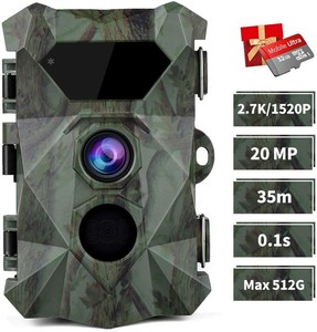 Coolife Caméra De Chasse 2 7k 20mp Vision Nocturne 35m Vitesse De Déclenchement Ebay