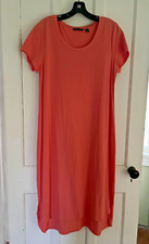 H by Halston Peach Knit Short Sleeves Tee Shirt Long Dress Size M