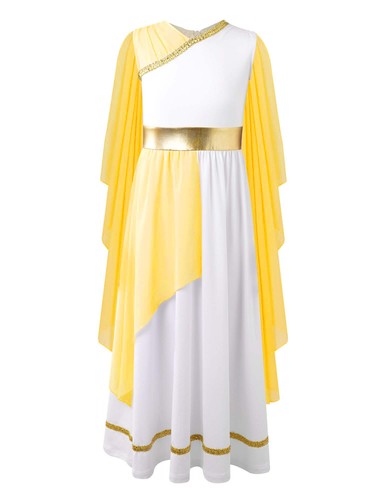 Kids Greek God Costume Girls Athena Toga Costume Sleeveless Princess Dresses - Picture 41 of 60