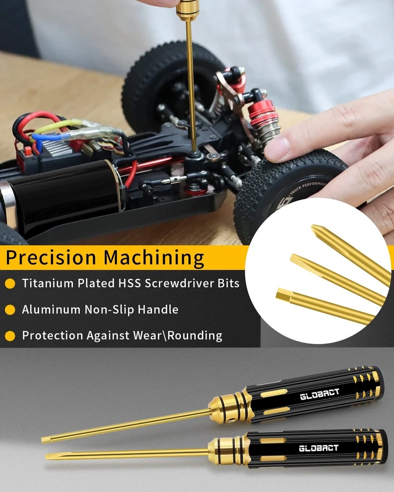 GLOBACT RC Kit de herramientas RC Kit de destornilladores para 1/8 1/10 Slash Axial Arrma Redcat Foto 2 de 4