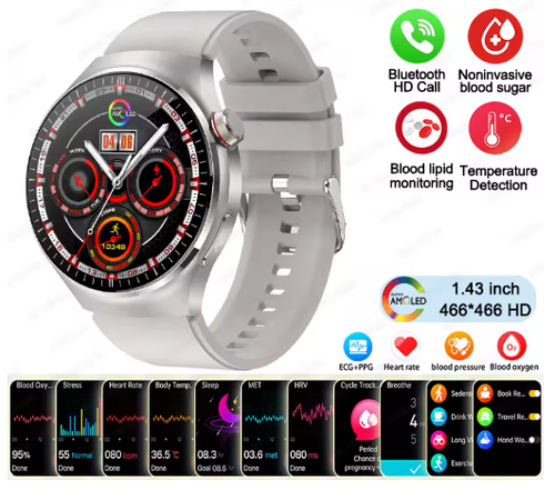 Montre connectée UK 2025 neuve de qualité médicale pression artérielle oxygène fréquence cardiaque Bluetooth - Photo 10 sur 18