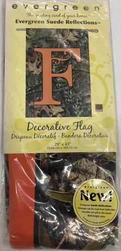 EVERGREEN Suede Reflections Double Sided Mossy Oak Monogram 29" x 43" House Flag - Picture 4 of 12