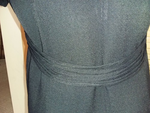 VINTAGE DRESS BUTTON-UP S.L. FASHIONS Size 12P (see measurements) Leopard Trim - Picture 6 of 9