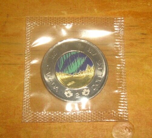 Canada 2017 BU Toonie RCM Mint Sealed Coloured 2 Dollar Glow in the dark coin