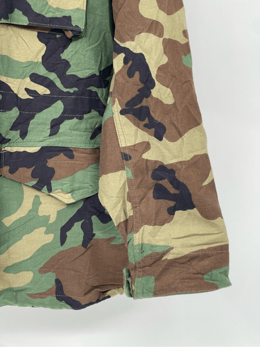 Army Coat Cold Weather Field Jacket Men Medium Long Woodland Camo Vintage M65 - Picture 15 of 16