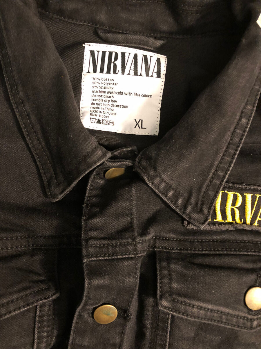 Unisex Vintage Design NIRVANA Logo Denim Jacket ユニセックス