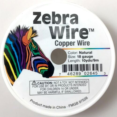 Zebra Wire Natural Copper round 12 14 16 18 20 22 24 26 28 gauge Jewelry Making - Picture 20 of 31
