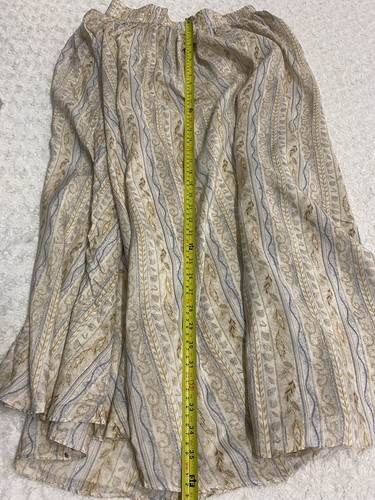 Vintage Silk Skirt Size 14 16 Cream Hippie Floaty Light Bohemian Boho Elegant E4 - Picture 7 of 10