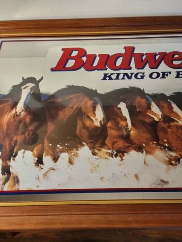 ~RARE~ 1996 Budweiser Clydesdale Mirror KING OF BEERS 52" X 28" - Picture 6 of 14