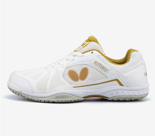 Butterfly Lezoline Rifones Table Tennis Shoes Indoor Unisex Shoes White Gold NWT - Picture 1 of 6