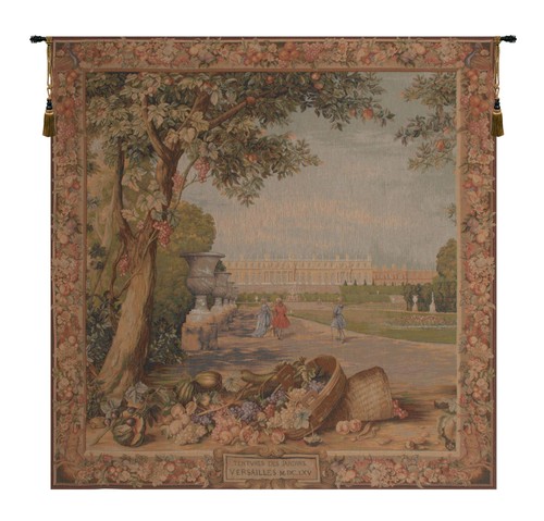 Versailles Carree Castle and Landscape French Tapestry Wall Art New - 58x58 inch - Picture 1 of 5