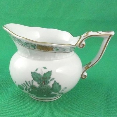 CHINESE BOUQUET Herend Green Creamer 3.5'' tall NEW NEVER USED made in Hungary 