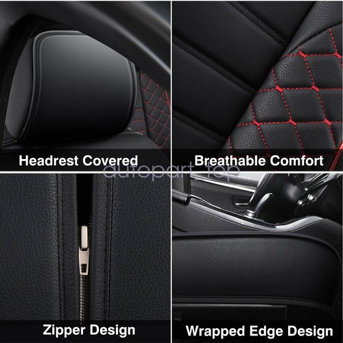 Fits JEEP Grand Cherokee 2011-2021 Car 5-Seat Covers PU Leather Full Set Cushion - Picture 9 of 10