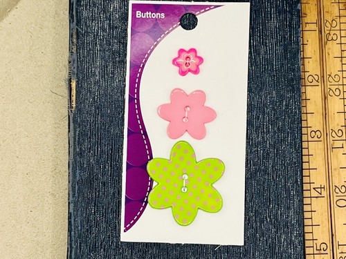 36 Tarjetas Novedad Botones Rosa y Verde Posies Blumenthal Lansing Costura Artesanía - Imagen 12 de 13