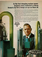 1969 Vintage Print Ad Armo's Jay Terry keeps an eye on Nuclear Power Business
