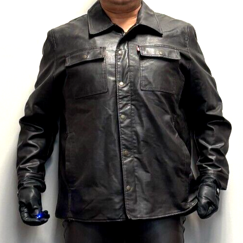Levi's Biker-Hemdjacke braun Kunstleder Lammfellfutter Größe XXL