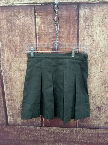 Lands End Girls Size8 Grey Pleated Skirt  With Adjustale Waist - Picture 1 of 3