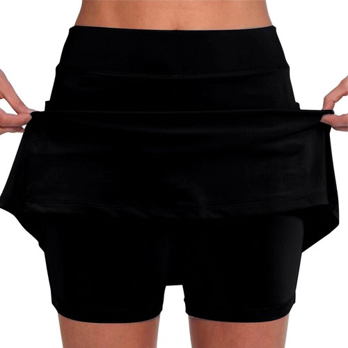 Women Active Skorts Solid Color Lightweight Skirt Sport Shorts for Tennis Golf - Picture 90 of 101