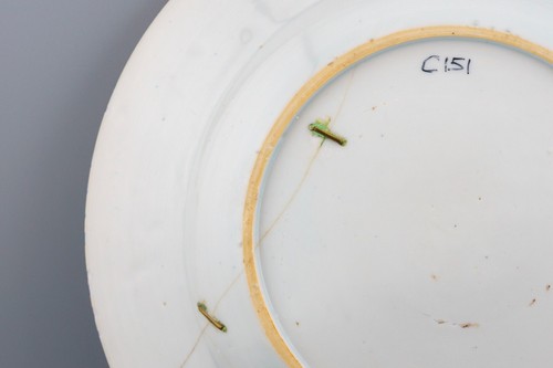 Antico piatto porcellana cinese blu oggetti preziosi Qing Qianlong XVIII secolo - Foto 10 di 10