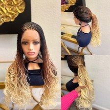 Braided wig:THREE TONE TWIST WIG. 26  long. Made on a full lace wig.