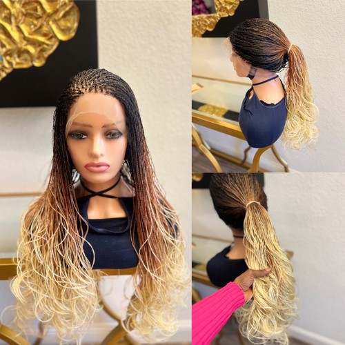 Braided wig:THREE TONE TWIST WIG. 26”long. Made on a full lace wig. - Picture 1 of 7