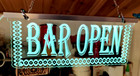 personalised bar sign man cave Open Bar sign - light up LED Bar garden bar