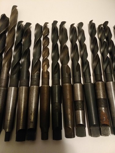 Lot: 23 HS Twist Drill Bit Morse Taper Shank ATM, Cle-Forge, National U.S.A. - Picture 7 of 12