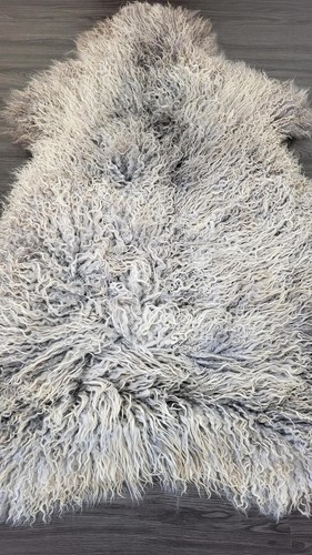 Tappeto di pelle di pecora grigio Gotland tappeto di pelle di pecora riccia tappeto svedese morbido lana riccia #G54 - Foto 6 di 8