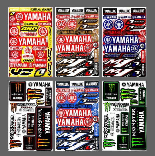 Stickers Vintage SET6 YAMAHA Motorcycle Motorcoss Helmet Decals Racing Bike - Picture 8 of 12