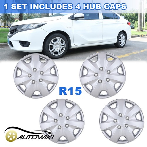 15" Set Of 4 Wheel Covers Snap On Hubcaps Full Hub Caps fit R15 Tire & Steel Rim eBay