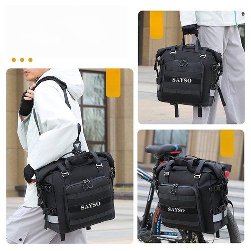 Motorcycle Side Bag Quick Release Tail Bag Waterproof 21-33L Expandable Pannier - Foto 12 di 18