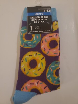 Men's Fashion Novelty Donut Sprinkles Socks Size 6-12