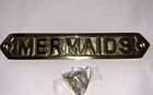 Solid Brass Mermaids Door Sign Or Wall Plaque Nautical Beach Home Boat Decor