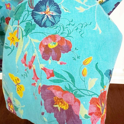 Gucci Vintage 80’s 90’s Linen Floral Short Sleeve Button V Neck Midi Dress Rare - Bild 7 von 11