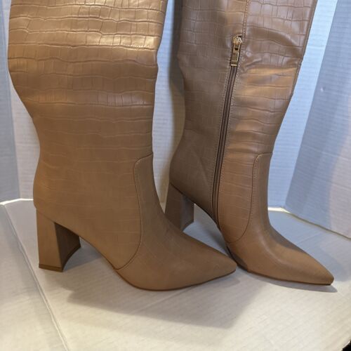 Billini Elanor Tall Boots Light Camel Crocodile B1287 Size 6 - Picture 14 of 19