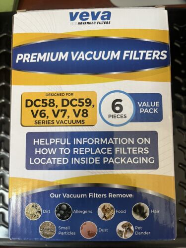 VEVA 6PK Pre-Filters Compatible Dyson Vacuum Filter V6, V7, V8, DC58, DC59 - Picture 3 of 7