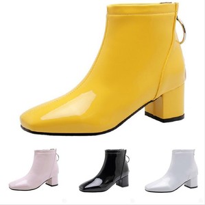 square toe block heel ankle boots