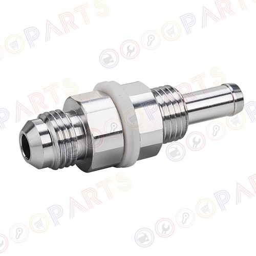 -6AN Straight Bulkhead Silver Fitting With Nut Gasket 6 AN - Picture 6 of 7