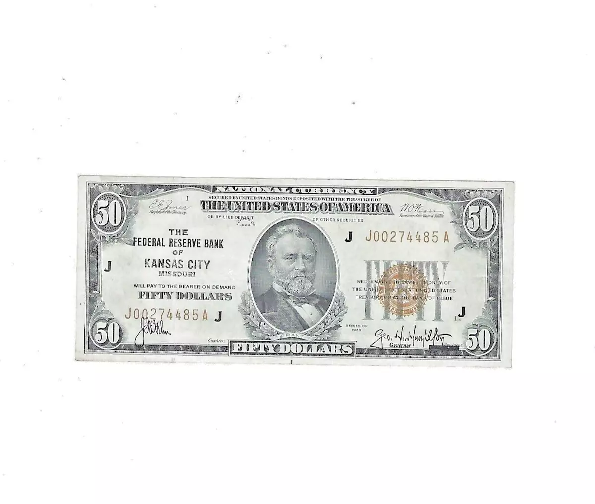 1929 Series $50 Federal Reserve National Bank Note Fine