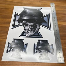 Eisernes Kreuz Totenkopf ✔ Tuning Aufkleber Set ✔ Auto Fun Skull Sticker ✔