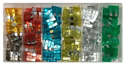 SHERCO-AUTO 120 Piece ATO / ATC Blade Fuse Assortment Box Kit - 5 Amp to 30 Amp