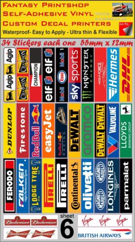 SCALEXTRIC SLOTCAR Building Barrier Trackside Stickers Decals x 34 - sheet 5a - Picture 6 of 9