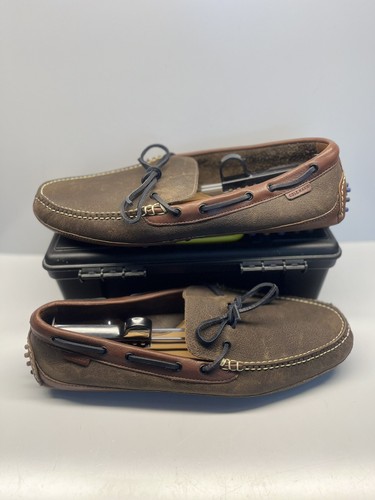 Mocassini da guida Cole Haan da uomo taglia 12M in pelle marrone scarpe mocassini stringati - Foto 4 di 11