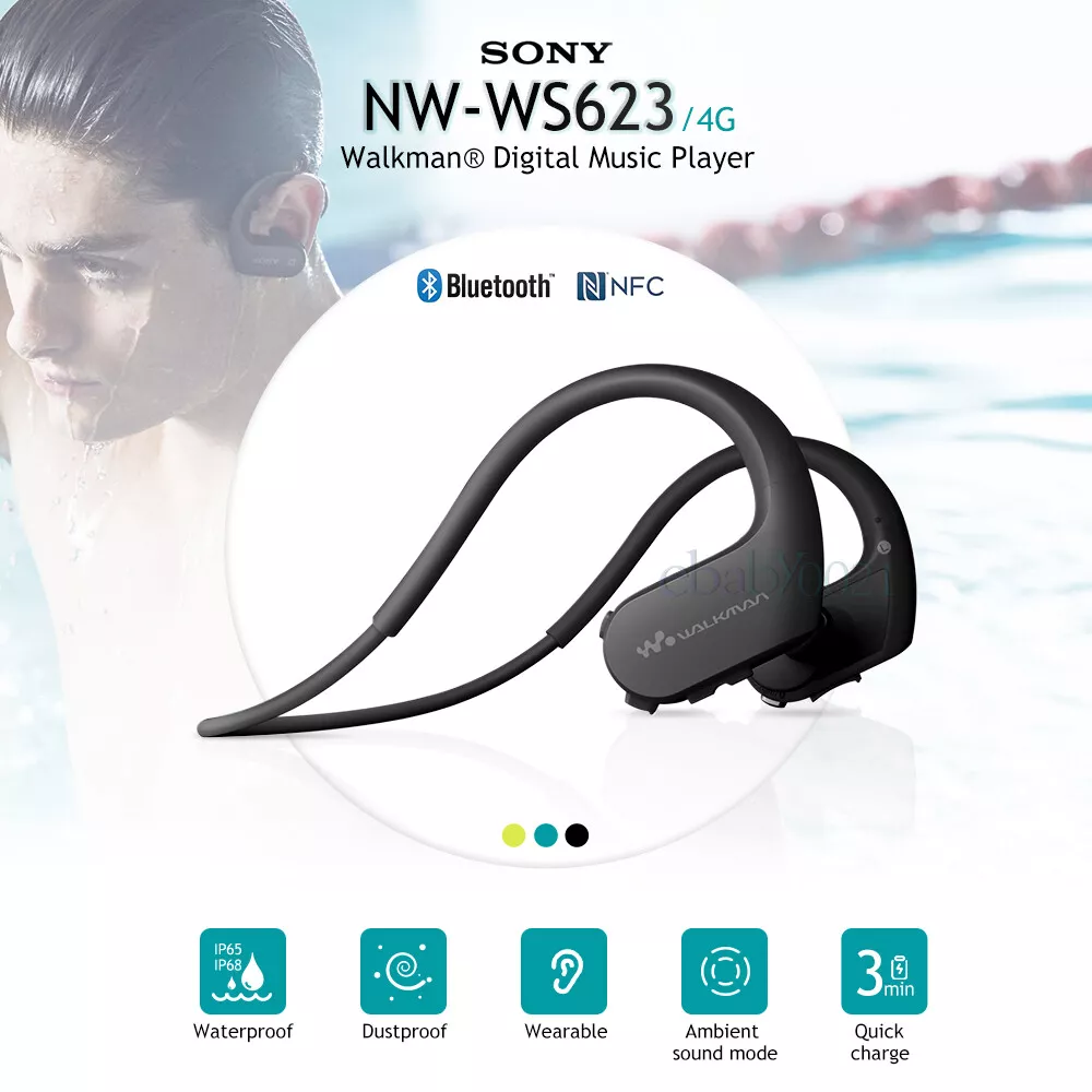 SONY NW-WS623 Digital Music Player Wireless headphones Bluetooth NFC Mp3  Walkman