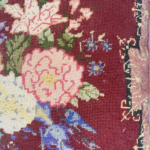 Copricuscino Vintage Ago Floreale Fondo Velluto Rosso Vittoriano 12"x12" - Foto 5 di 17